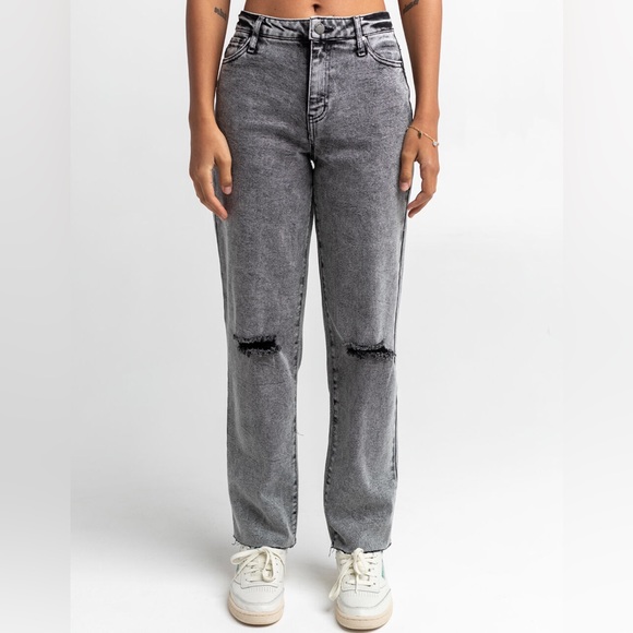 Tilly’s RSQ High Rise Straight Leg Jeans Size-24 - Picture 2 of 4